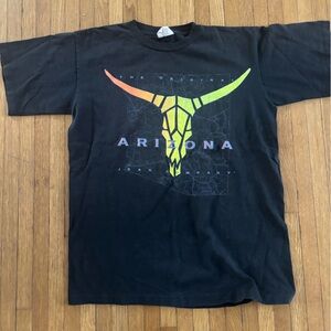 🔥 Vintage 90’s Arizona Jean Company Black Single Stitch Graphic T-Shirt Lg 🔥